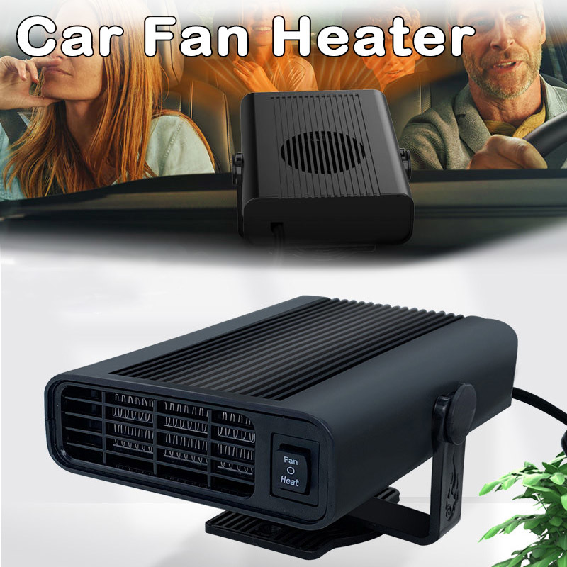 12V/24V Car Heater 500W Portable 360 Degree Adjustable Electric Heater Cooling Fan Air Purifier Windscreen Defogging Defroster