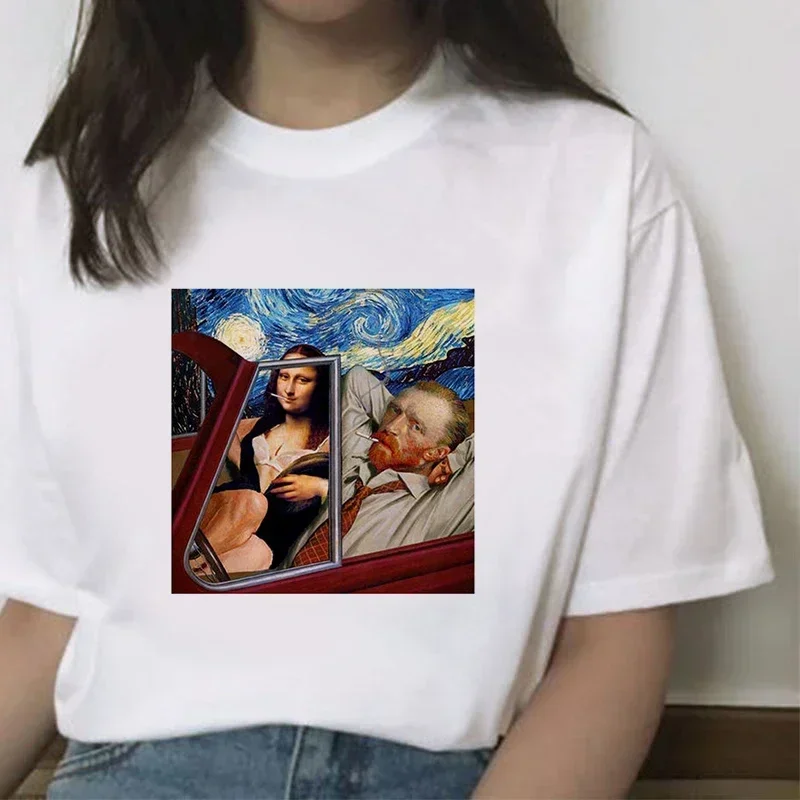 Zonnebloem Bedrukte T-Shirt Van Gogh Art T-Shirts Mode Vrouwen Tops Tee Harajuku T-Shirts Dames T-Shirt Kleding Camiseta Feminina