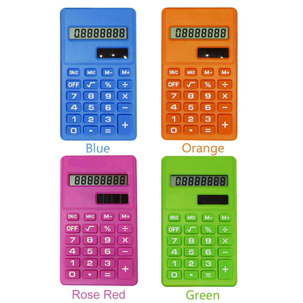 Mini Calculator 8 Digits Display Handheld Pocket Size Basic Calculator for School Students Children Office Supplies