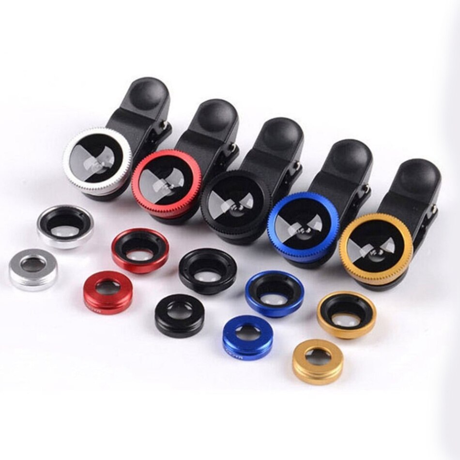 Universal Phone Fisheye Lens for iPhone X XR XS MAX 2 in 1 Wide Angle Macro Fisheye Lens Camera Kits for Smartphone