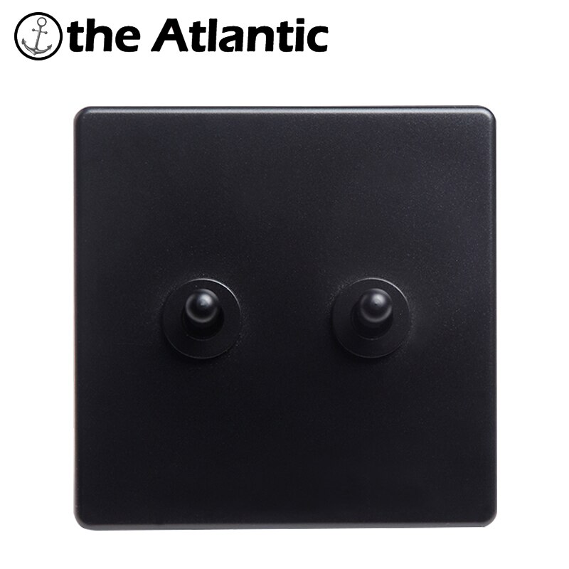 Retro Switch Brass Toggle Switch Wall Power Switch Lamp Light Dual Control 2Way Switch Black Plastic Matte Frame