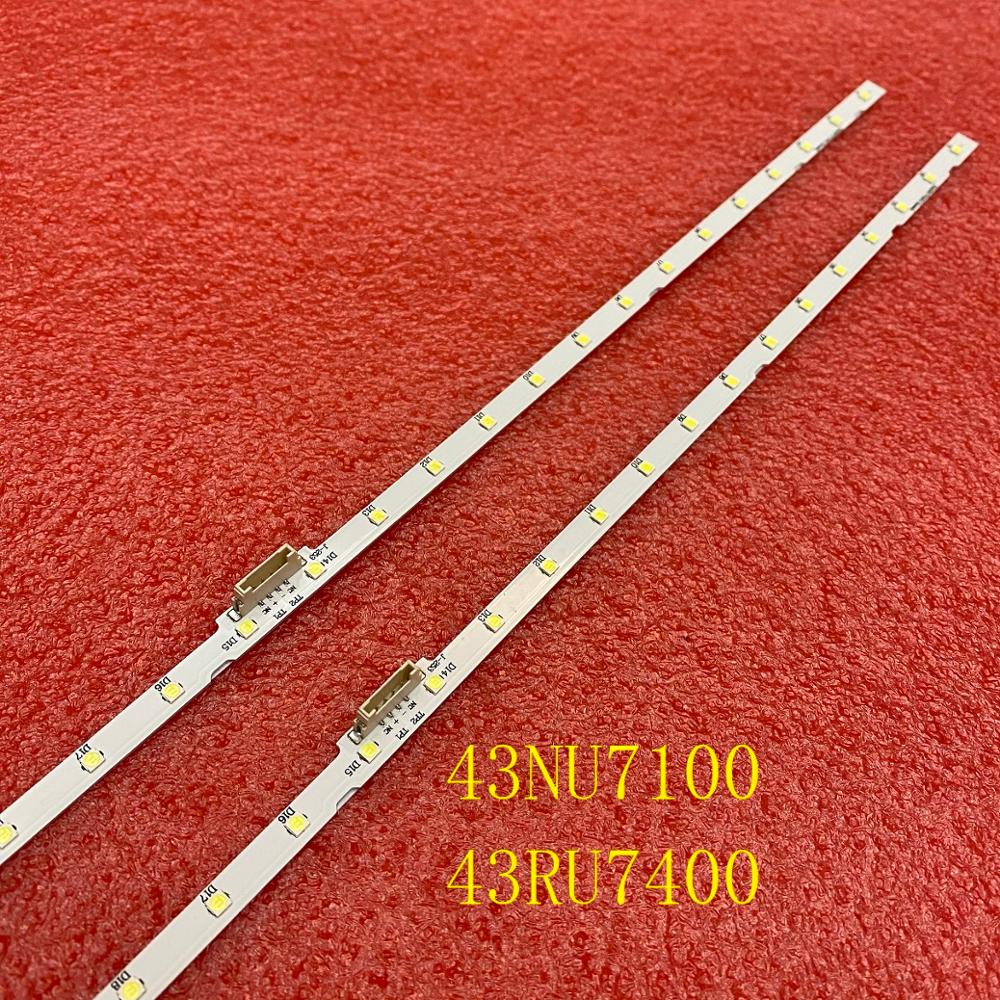 2 stk ledet bakgrunnsbelysningslist til samsung  ue43 nu 7192u ue43 ru 7092 ue43 nu 7120u un43 nu 7100 ue43 nu 7140 ue43 nu 7125 un43 ru 7400g bn61-15482a