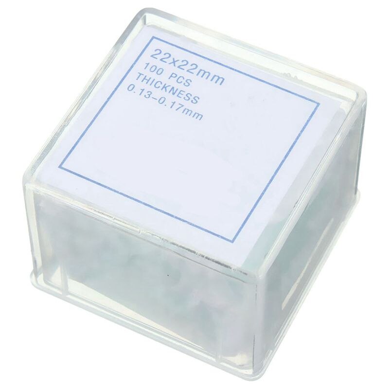 100Pcs Transparent Slides 22X22mm for Microscope with 50 Pcs Pre-Cleaned Microscope Blank Glass Slides 1X3 Inch