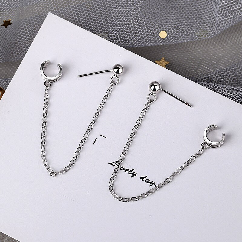 1 Pc Oorbellen Sieraden Mode Persoonlijkheid Metalen Oor Clip U Vorm Tassel Earring Voor Vrouwen Pendientes Oor Manchet