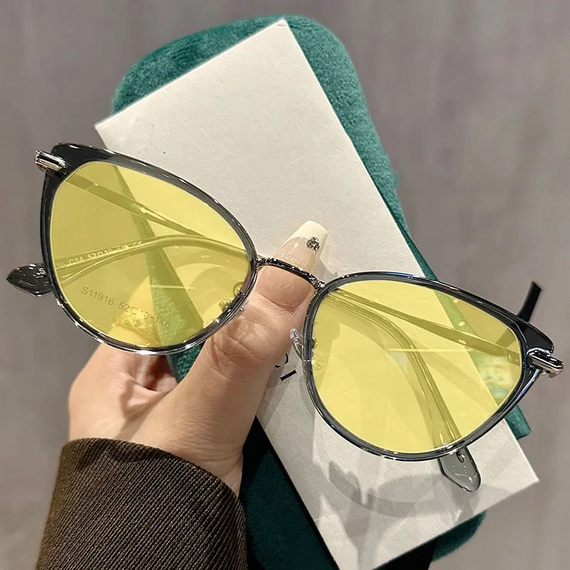 Gafas de visión nocturna para miopía, gafas de ojo de gato para la visión cercana para conducir, gafas graduadas terminadas, dioptrías Unisex de 0 a 4,0: Verde / +150