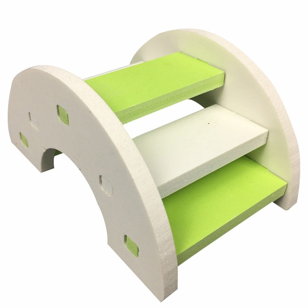 Hamster Leiter Regenbogen Brücke Haustier Spielzeug Holz Brücke Hängen Spielzeug Kleine Tiere KäFeige Zubehör Haustier Produkt: Grün und Weiß