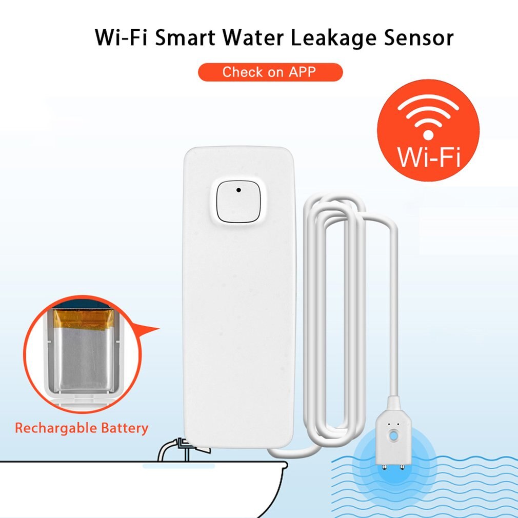 Wifi-vandlækagesensor tankoverløbsbeskyttelse oversvømmelseslækageniveaualarmdetektor vanddetektor ty-wi -03c