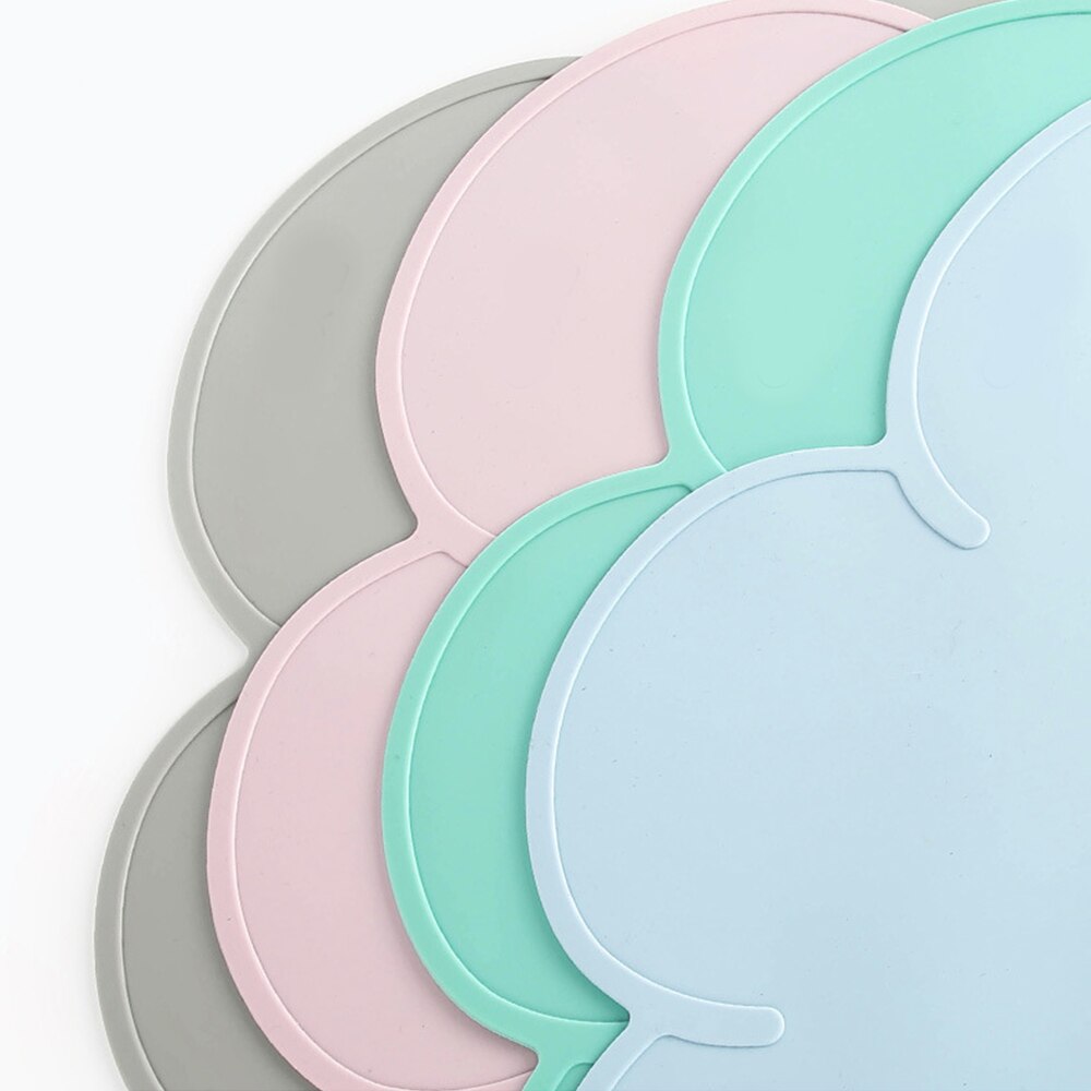 Cloud Shape Plate Mat Placemat for Kids Food Grade Silicone Table Pad Waterproof Heat Insulation Easy Cleaning Baby Tableware