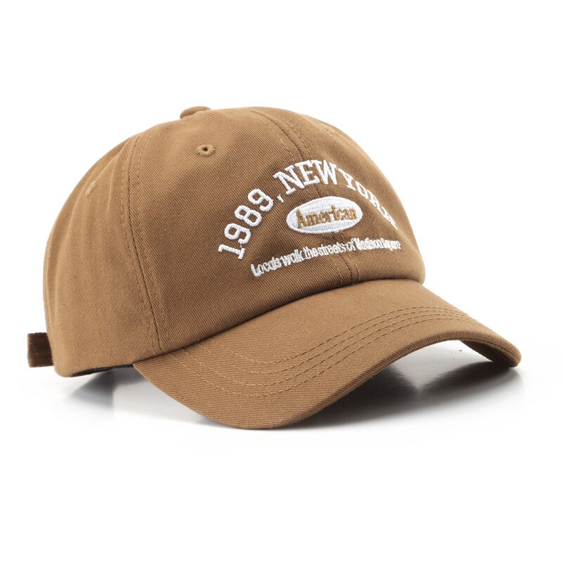 Borduren York Baseball Hoeden Gewassen Katoen Cap Voor Mannen Vrouwen Gorras Snapback Zon Caps Zomer Unisex Casual Vader hoed: brown