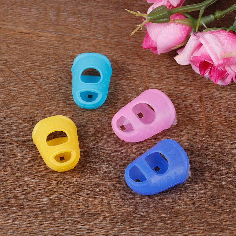 4Pcs/Set Guitar String Finger Guard Fingertip Protector Silicone Left Hand Finger Protection Press Guitar Accessories