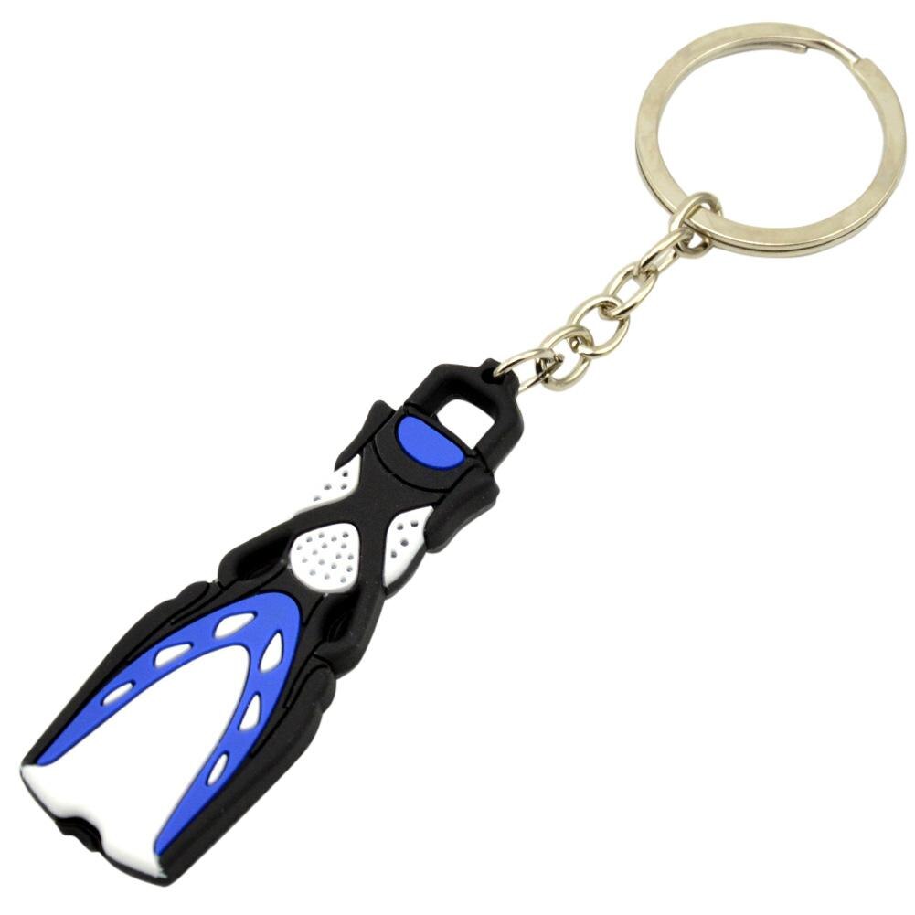 Utomhus sport mini dykning fin nyckelring nyckelring flipper nyckelring dykare dykning tillbehör nyckelring: Blå