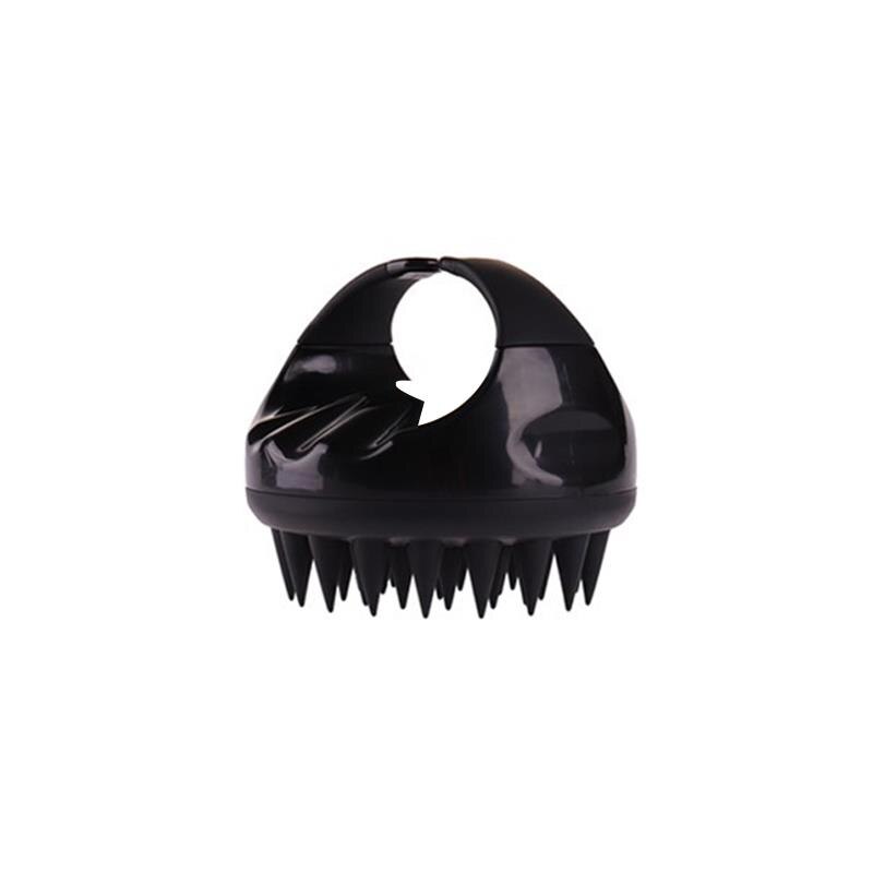Shampoo Hair Washing Comb Shower Brush Bath Spa Massage Brush Bathroom Accessories Silicone Head Body Scalp Massage Brush Comb: Black