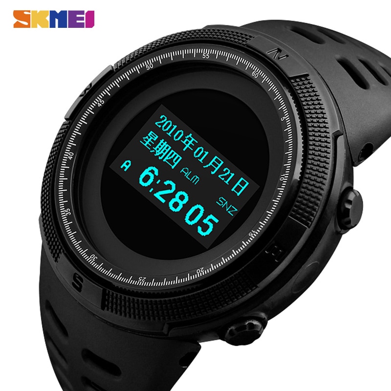 SKMEI draussen Kompass Uhr Männer Sport Digitale Armbanduhren Herren Chrono 2 Zeit Männlichen Uhren Datum Woche Stunde Relogio Masculino 1360