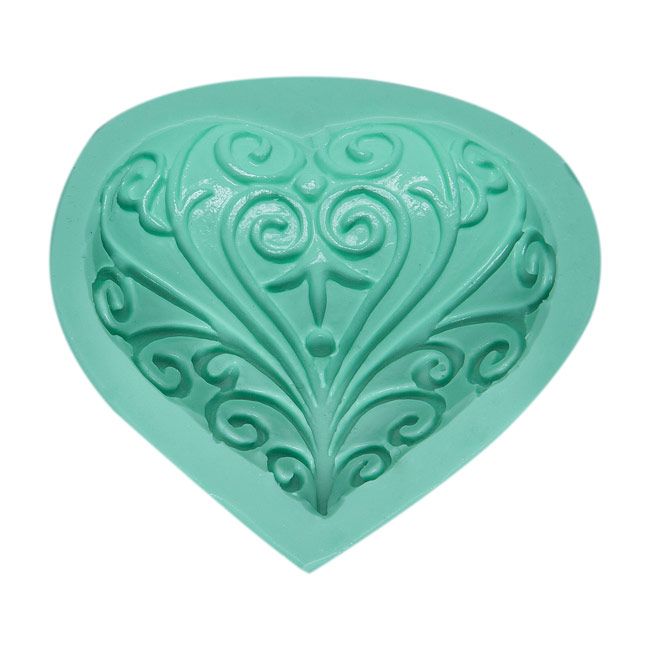 Pattern Heart Silicone Mold (Soap and Scented Stone Mold)