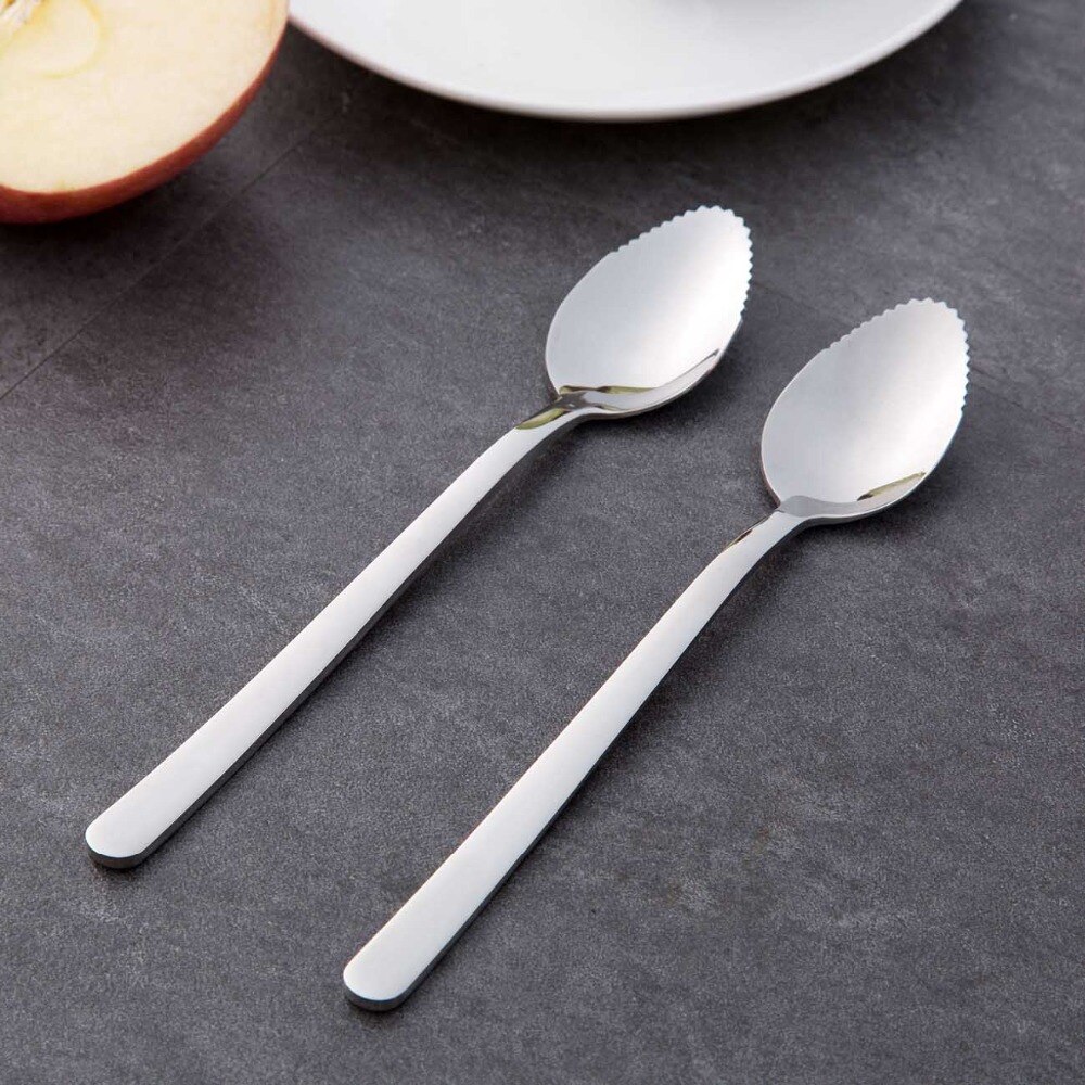 Autre maison 1 Pc acier inoxydable grattage cuillère pamplemousse cuillères avec dents fruits légumes outils pour bébé enfants Gadgets de cuisine