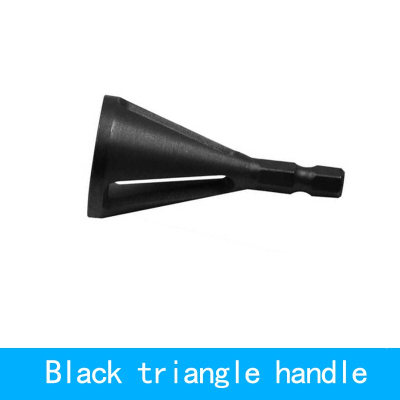 Ontbraamgereedschap van roestvrij staal met zeshoekige/driehoekige schacht, buitenafschuining, boor met hoge sterkte en hardheid, verwijdert bramen: Zwarte driehoek