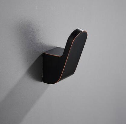 Gancho de aluminio para colgar ropa, accesorios de baño, colgador de puerta de cobre, montado en la pared: black bronze B