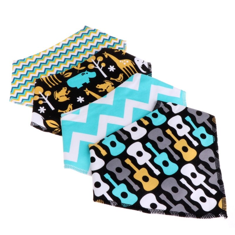 4 stuks baby unisex speeksel handdoek met kwijl driehoek bandana slabbetjes