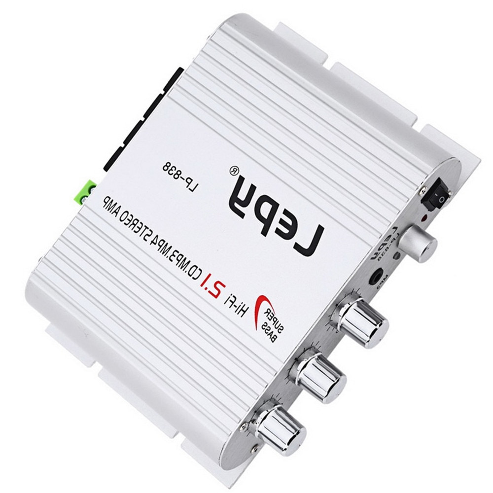 Auto Hi-Fi Digitale Versterker Lp-838 DC12V 20W Mini Usb Fm Cd MP3 Speler Auto Accessoires 2.1 Kanaals