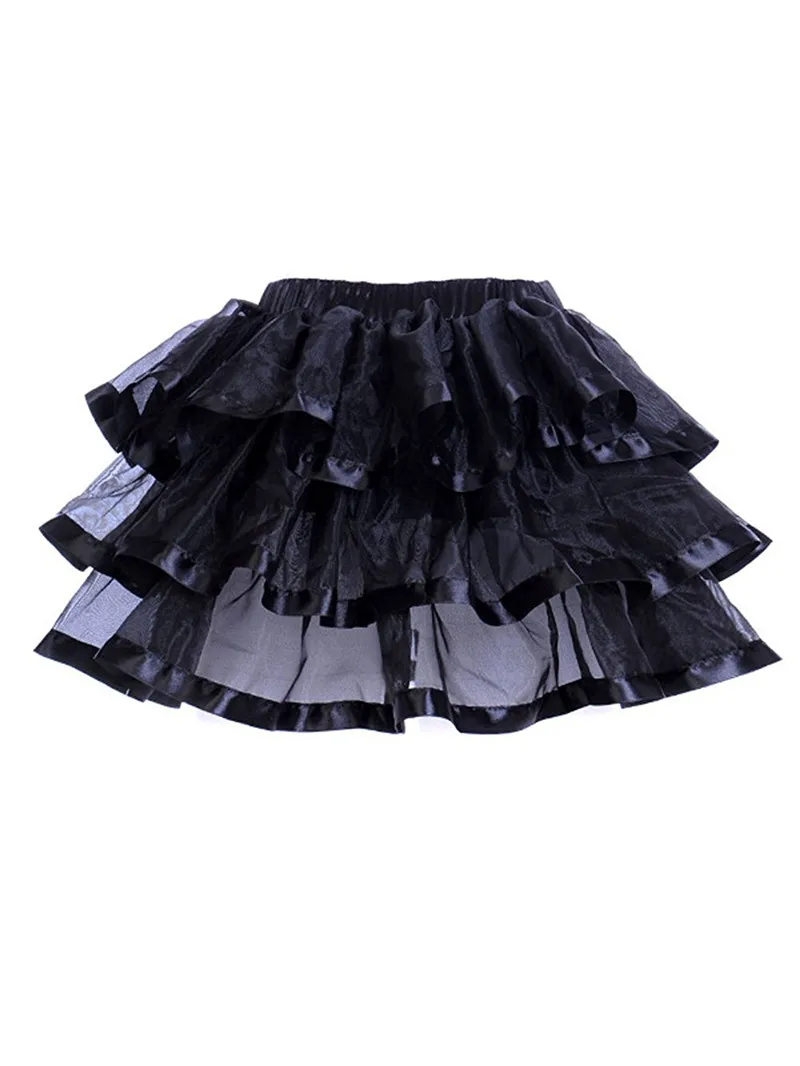 Nederdel til kvinder plus size tyl voksen tutu mini dans faldas saias femininas plisseret midi kostume korset rød pink blå rød hvid: Xl / Sort