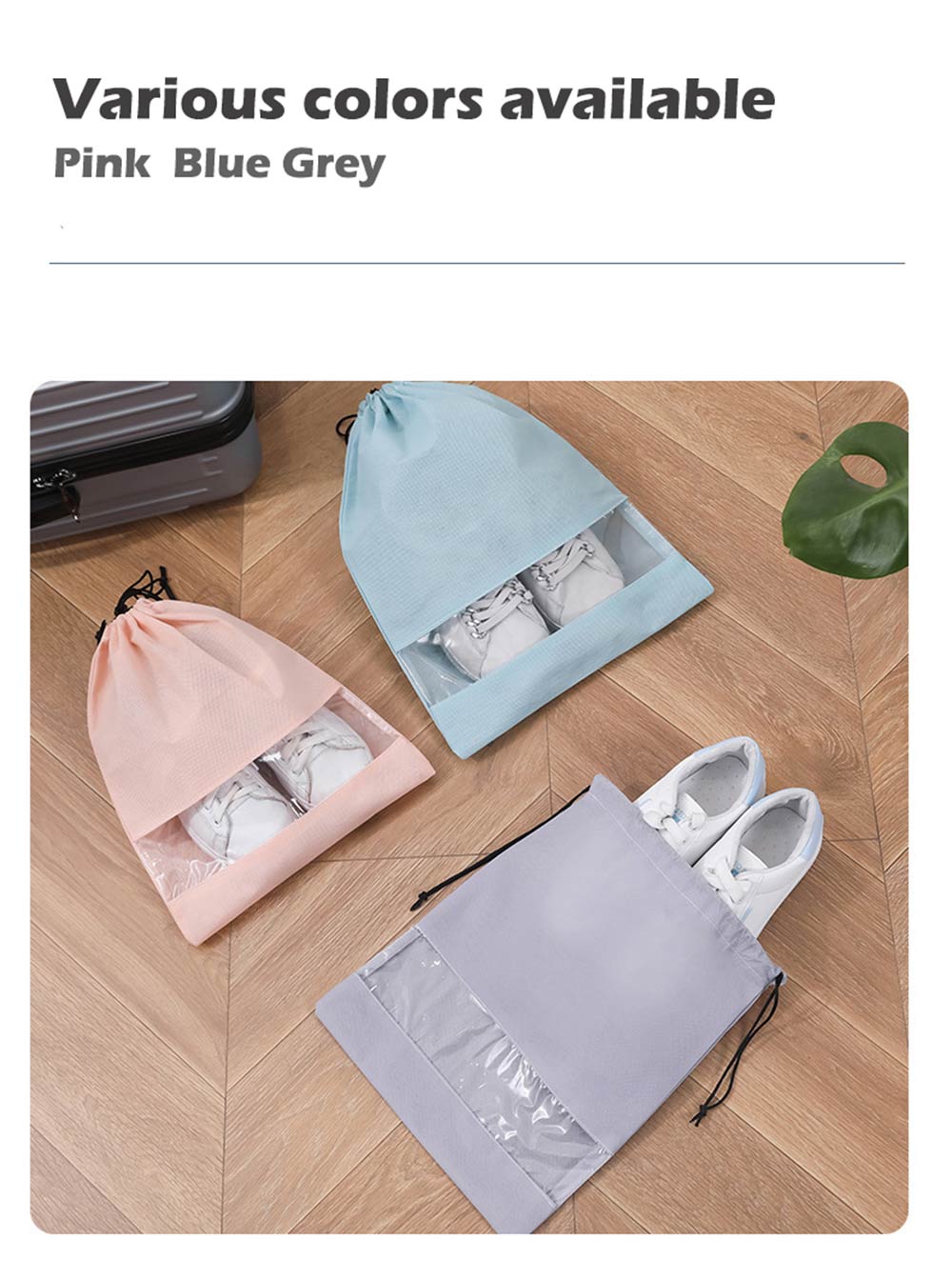 Trekkoord Vergrendeld Shoe Organizer Tassen Stofdicht Schoen Zakken Voor Reizen Niet Geweven Stof Pvc Schoenen Organizer