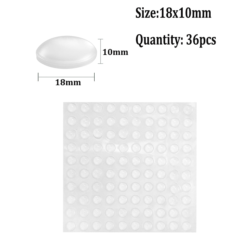 100~10PCS Door Stops Self adhesive Silicone Rubber Pads Cabinet Bumpers Rubber Damper Buffer Cushion Furniture Hardware: transparent