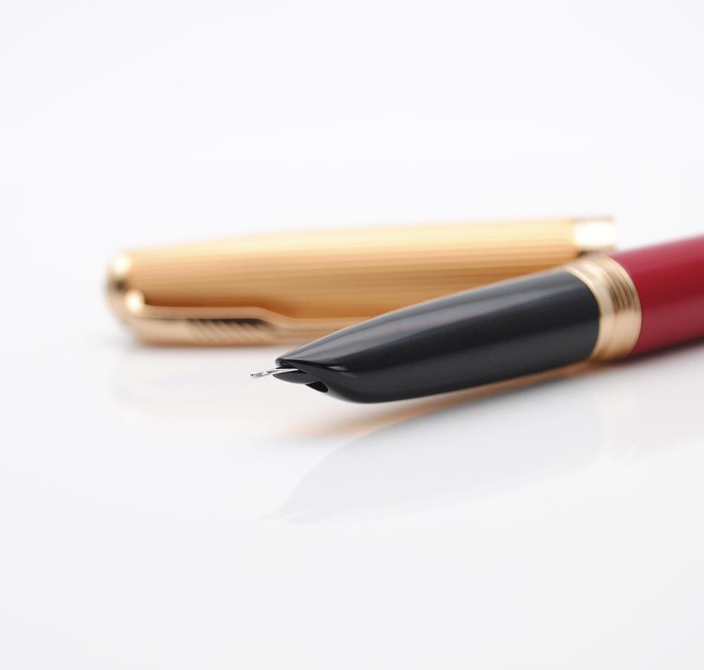 Jinhao 85 Metal/Wood Fountain Pen Golden Cap Extra Fine Nib 0.38mm Ink Pen
