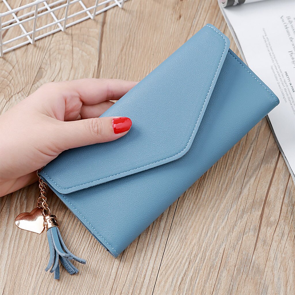 Women Wallets Long Style Multi-functional Wallet Purse Fresh Pu Leather Female Clutch Card Holder Mujer Handbag #YJ: Blue 