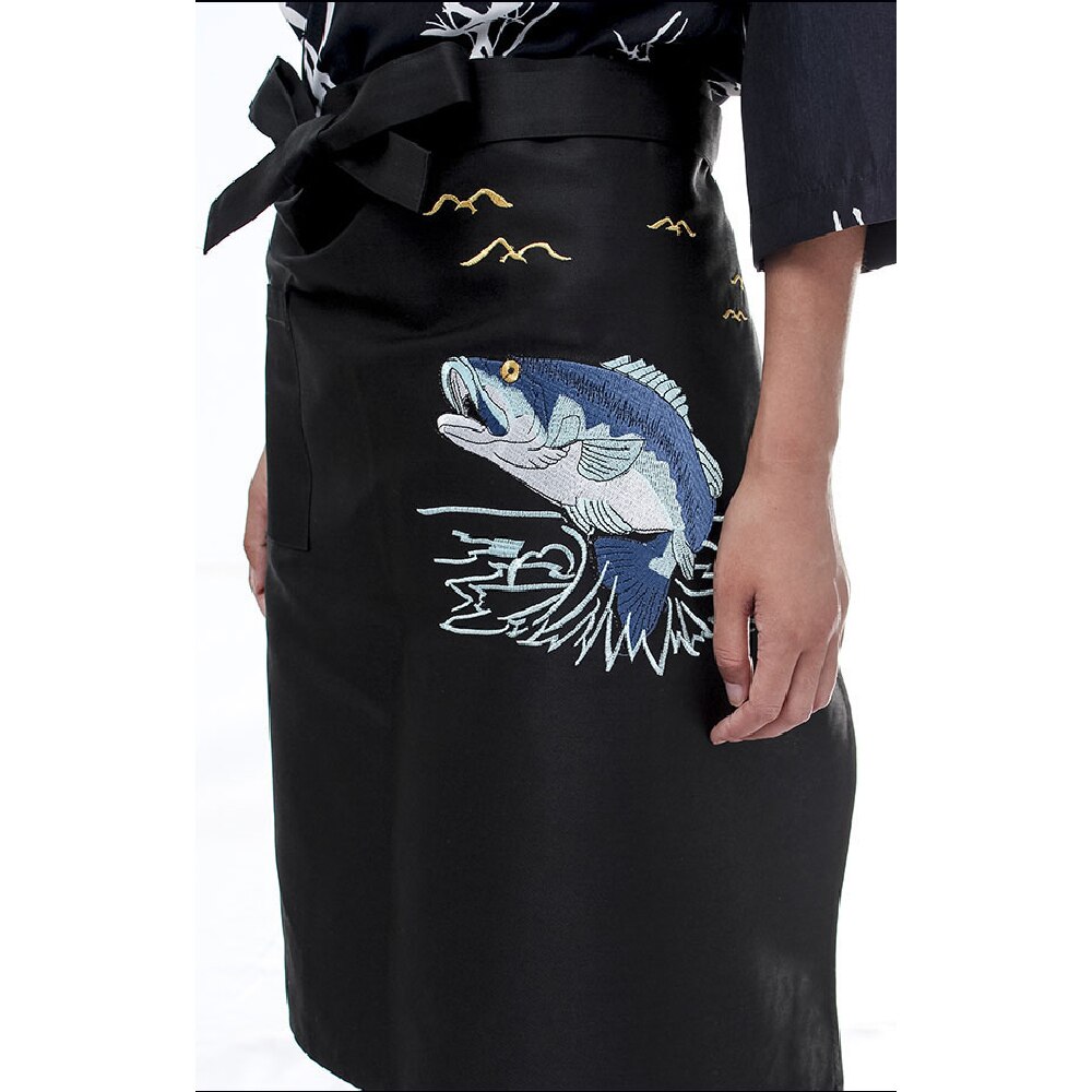 Delantal de Chef de estilo japonés, uniforme de camarero, restaurante, cocina, bordado, Kimono, Sushi, disfraz, ropa de trabajo: 5