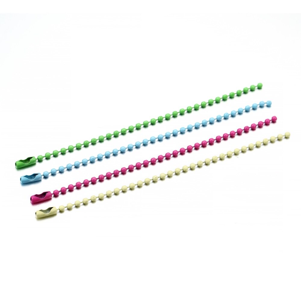 20 sztuk/paczka Multicolor metalowa kula łańcuszki z koralików Spry malowane breloczki klucz wisiorki złącze dla DIY brelok tworzenia biżuterii: mix color
