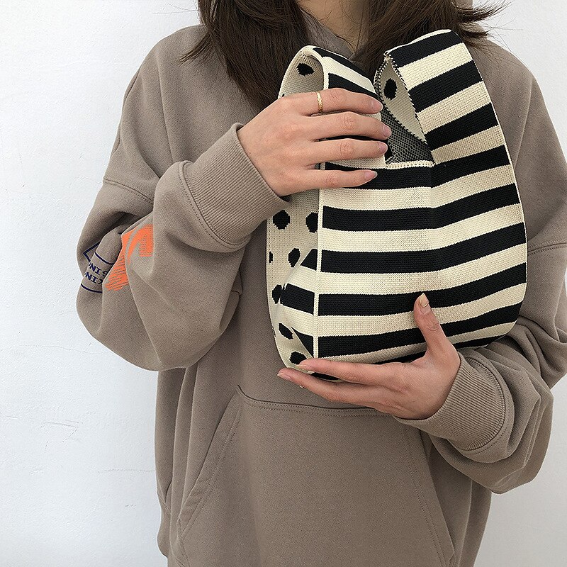 Mode Breien Pols Tas Vrouwen Handtas Handgemaakte Touw Geweven Clutch Purse Tote Shopper Tassen Voor Vrouwen 2022 Vrouwelijke: 8