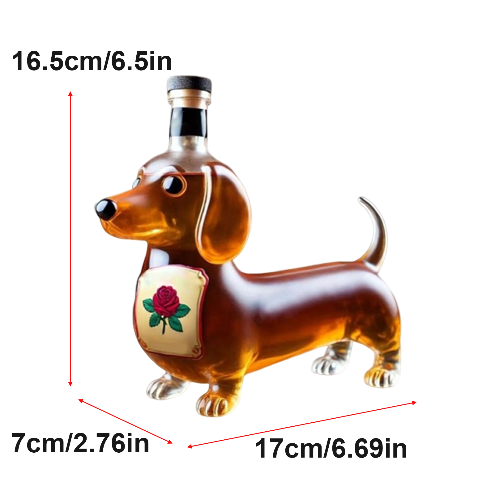 Szklana butelka Whisky Butelka alkoholu w kształcie jamnika na alkohol Dekoracja ślubna Dekanter Pojemnik na wino: zgniły zielony