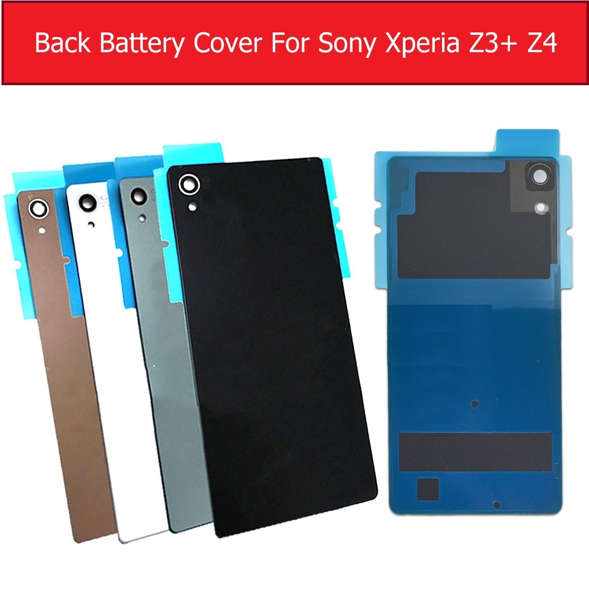 Back Battery Door Housing Glass Cover for Sony Xperia Z4 Z3+/Z3 Plus E6553 E6533 SO-03G Rear Glass Cover case + 1piece Film free