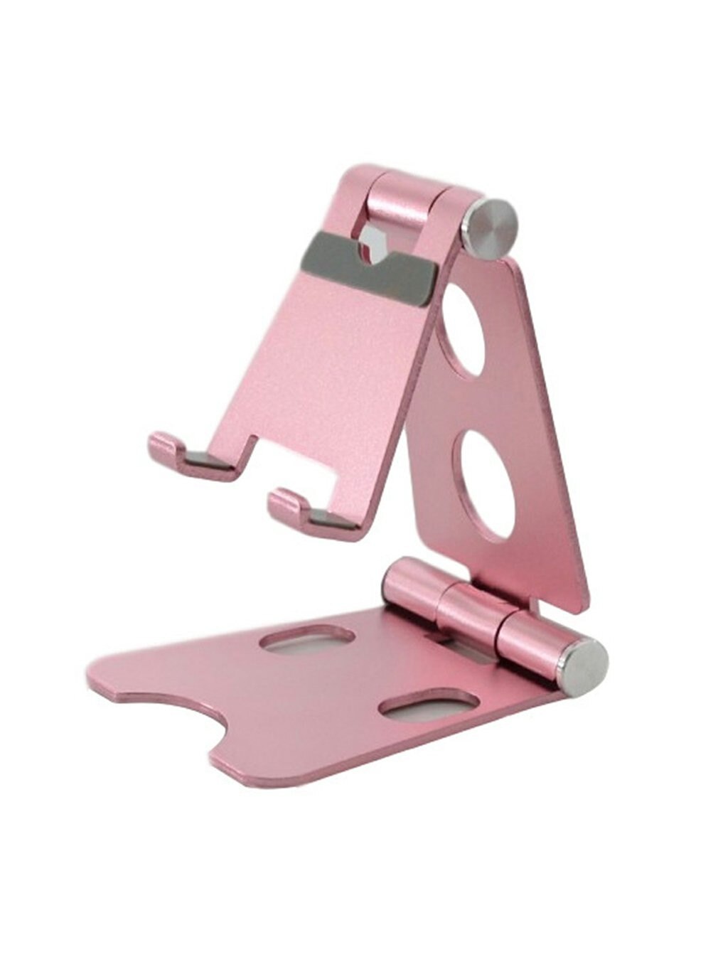 Dual Adjustment Mobile Phone Bracket Aluminum Mobile Phone Holder Folding Desktop Tablet Stand Phone Holder: Rose Gold