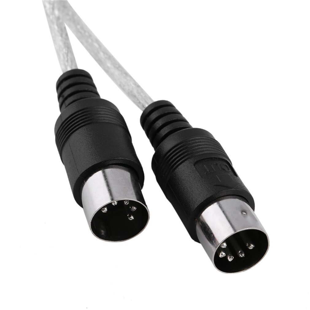 2M Keyboard to PC USB MIDI Cable Converter PC to Music Keyboard Cord USB IN-OUT MIDI Interface Black