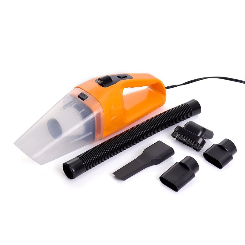 Aspirateur de voiture à main Portable noir, nettoyage DC, double usage sec et humide, puissant, 12V 120W: Orange