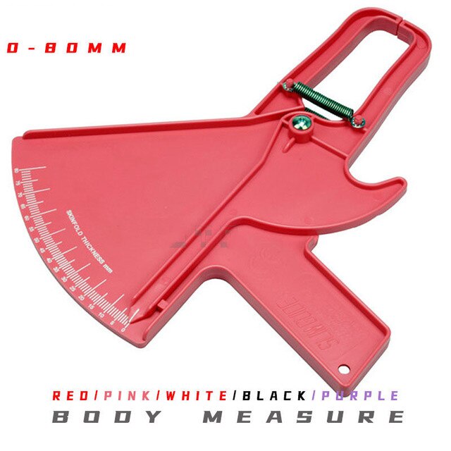 Dubbele Veren 80Mm Huidplooi Remklauw Lichaamsvet Body Fitness Tester Analyzer Vet Meten Afslanken Meting Tool: PINK