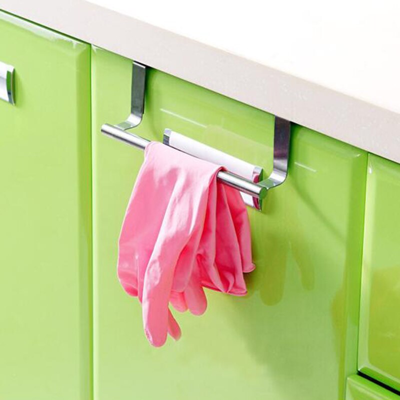 1Pcs Towel Rack Wall-mounted Hanger Rod Hanger Waterproof Kitchen Cabinet Cabinet Hanger Bathroom Storage Rack