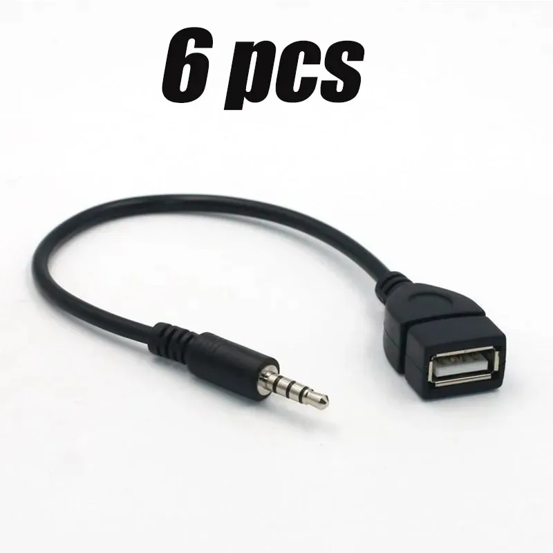 1/10 stks Zwarte Auto AUX Audio Kabel Naar USB Audio Kabel Auto-elektronica voor Muziek afspelen Auto Audio Kabel USB Hoofdtelefoon Converter: Goud