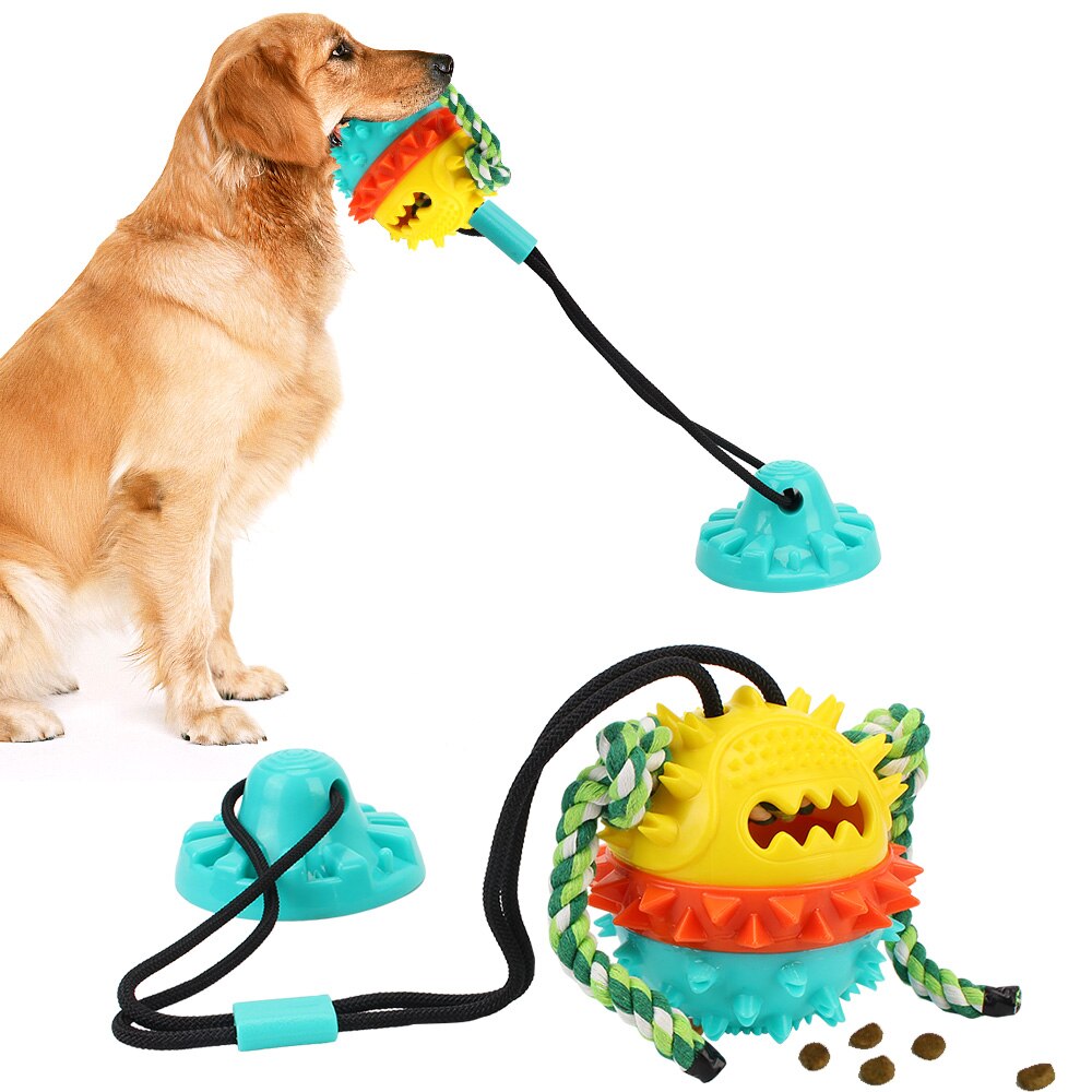 Hond Tandenborstel Hond Bal Speelgoed Zuignap Voor Pet Chew Bite Sleepboot Interactieve Gebitsreiniging