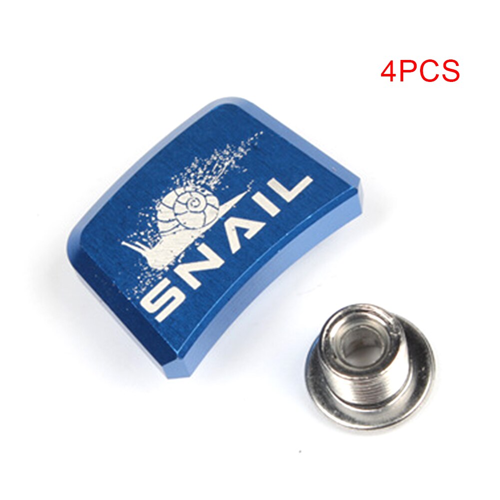 Slak 4 stuks kettingbladbouten mtb racefiets single speed schroeven vierkante aluminium moer crankschroef: Blauw