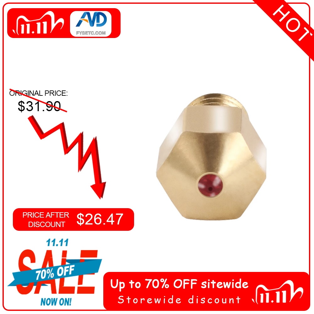 MK8 Ruby Nozzle 1.75mm Nozzles 0.4mm High Temperature Ruby MK8 Nozzle For PETG ABS PET PEEK NYLON PRUSA I3 ENDER CR10 Hotend