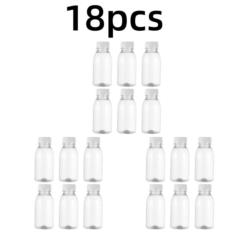 6pcs Small Plastic Bottle 100ml Milk Bottles Small Juice Bottles Leakproof Milk Bottles Portable Beverage Bottles Plastic Water: Blue