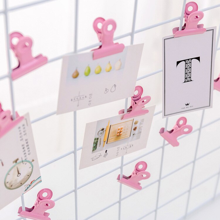 (2 pieces/lot) 3cm Japanese Style Retro Pink Clip Metal Clamp Student Test Notes Paper Clips Lot Picture Holder