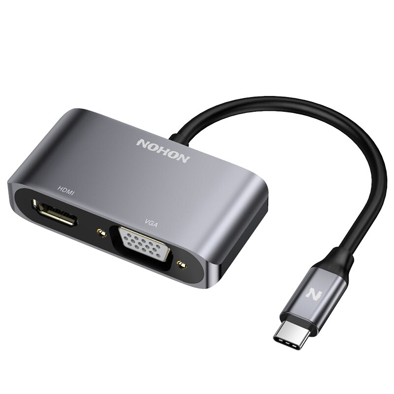 Nohon – HUB USB type-c vers HDMI et VGA, adaptateur pour MacBook, Samsung Galaxy S9/Note 9, Huawei P20 Pro, Mate 20 X Pro, ordinateur portable: Default Title