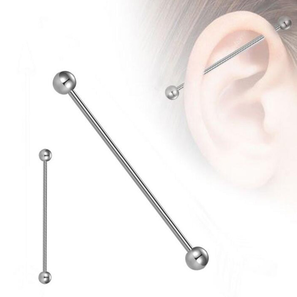 2pcs/lot Ear Cartilage Tragus Earring Stainless Steel Piercing Helix Barbell Woman Ear Stud Lip Industrial Piercing Body Jewelry