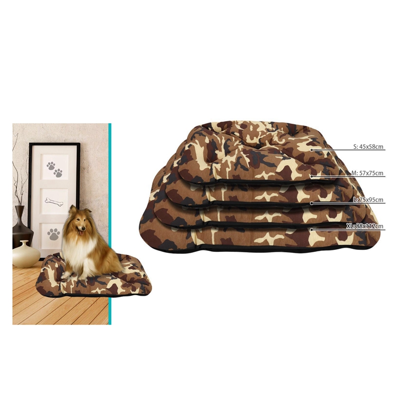 MASCOTALANDIA Cama para perros y gatos camuflaje ovalada Colchoneta para perro y gato para casa Colchón suave y cálido Esterilla transpirable para mascotas Fondo impermeable y antideslizante Cojín calida cómoda