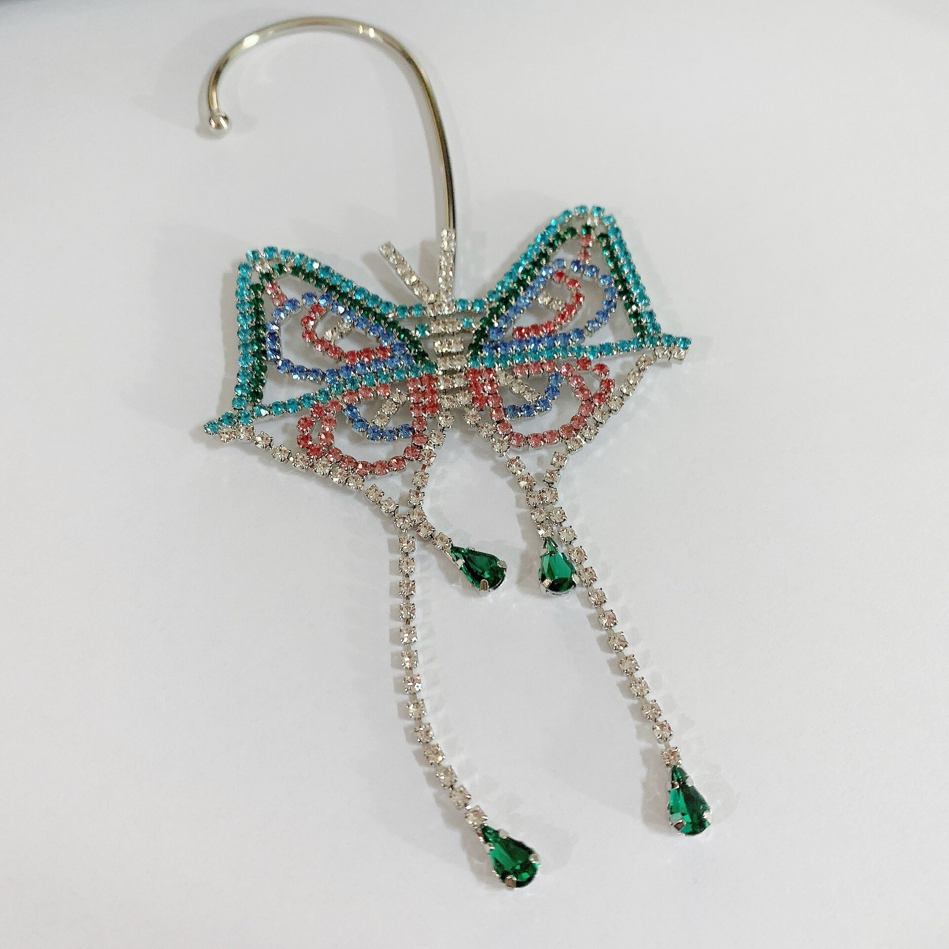 Super Große Einzel Ohrringe Anhänger Luxuriöse Schmetterling Farbe Übertreibung Lnsect Glänzende Persönlichkeit Party