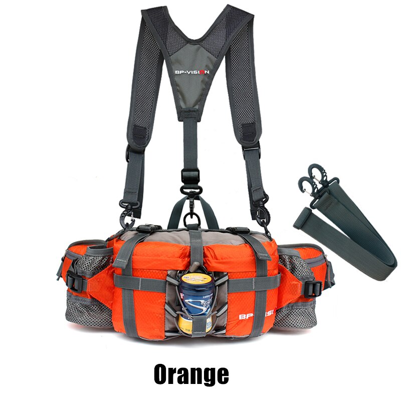 Marsupio sportivo da esterno uomo donna campeggio escursionismo borsa a tracolla da viaggio zaino impermeabile marsupio da pesca: arancia