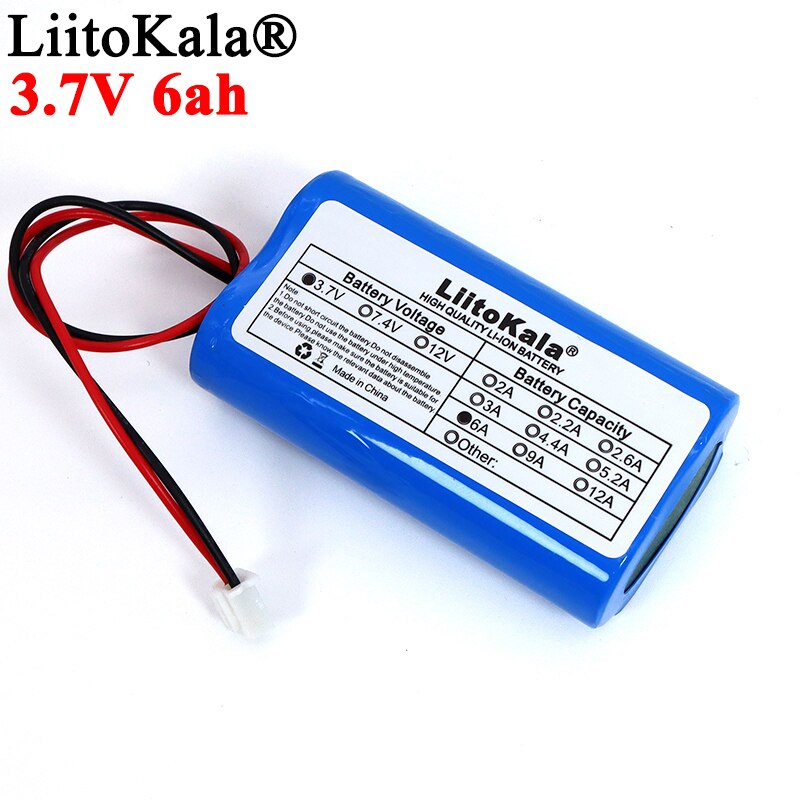 LiitoKala 3,7 V 18650 lithium battery 2600mAh 5200mAh Fishing LED Light Bluetooth loudspeaker 4,2 V Emergency DIY batteries + PC: 1S2P 3.7V 6000mAh